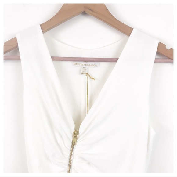 NWT‎ Dress the Population Cher Zip Maxi Dress in White Size XXS - Picture 5 of 12